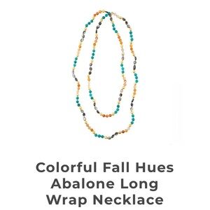 NWT! BARSE Colorful Fall Hues Abalone Long Wrap Necklace $58